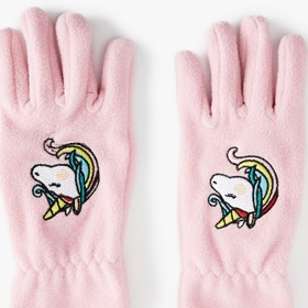 Resim Kız Çocuk Unicorn İşleme Detaylı Polar Eldiven 