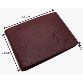 Resim Westpolo Hakiki Deri Kağıt Para Ve Bol Şeffaf Kart Bölmeli Unisex Kartlık - Bordo Bordo 