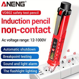 Resim ANENG VD802 Taşınabilir Temassız AC Dedektör Test Cihazı NCV Hassasiyet Kalem Stili Elektrik Göstergesi LED Voltaj Ölçer Vape 12-1000v 