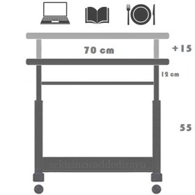 Resim YÜKSEKLİK AYARLI KLAVYELİKLİ LAPTOP SEHPASI, OVAL KENAR 