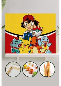 Resim Sayılarla Boyama Tuval Seti 40x50 Cm - Pokemon 