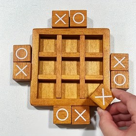 Resim Lüks Ahşap Klasik XO Oyun Seti - 9 Yapı Taşı & Taban - Yetişkin Oyun Geceleri İçin İdeal, Çiftlik Kahve Masası Dekorasyonu, Mükemmel Sevgililer Günü Hediyesi, Kahve Masası Oyunu|Klasik Tahta Oyun|Ahşap Oyun Parçaları, XOXO Oyun Tahtası 
