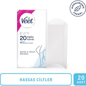Resim Veet Pure Ağda Bandı Bacak & Vücut Bölgesi Hassas Ciltler 20'li - Gratis 