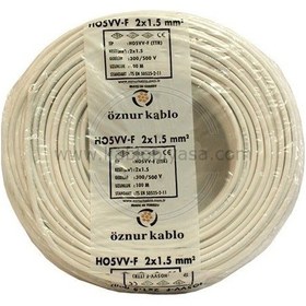 Resim 2X1.5 Ttr Kablo Öznur 50 Metre Beyaz 