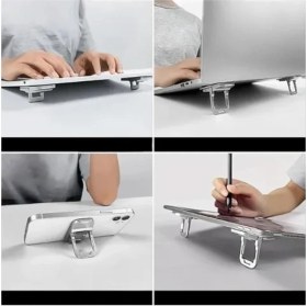 Resim Nirnisa 1 Çift Mini Laptop Standı 2 Kademe Yükseklik Ayarlı Tablet Macbook Telefon Tutucu Yükseltici Ayak 