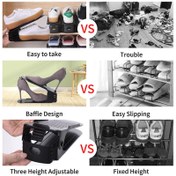 Resim 20 Plastik Katmanlı Raflar Alan Tasarrufu Çift Katmanlı Ayakkabı Rafı Ayarlanabilir Ayakkabı Depolama Aracı 