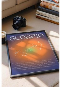 Resim Scorpio Akrep Burcu Çerçeveli Tablo Aura Enerji Renkleri Astrolojik Takım Yıldızı Sembolü 
