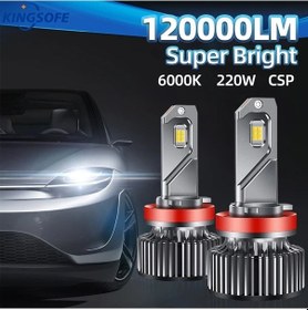 Resim Chuangyinshop 2 Adet Kıngsofe Süper Parlak 120000lm Led Far Ampulü 6000k Beyaz Hb3 9005 High Low Beam Csp Chip Teknolojisi 