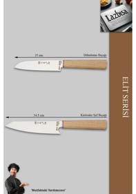 Resim Elite Serisi Mutfak Bıçak Seti 2 Li Et Sebze Şef Bıçak Mft-7412 Ceviz 