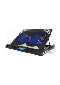 Resim Rush RC828 Ironice Çift Fanlı Led Aydınlatmalı Laptop Notebook Soğutucu 