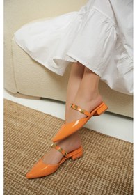 Resim Ricco Rugan Zımba Detaylı Kadın Terlik Turuncu 