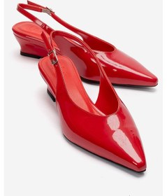 Resim Luvishoes Rosella Kırmızı Rugan Mini Dolgu Kadın Topuklu Ayakkabı 
