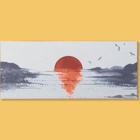 Resim Q-Art Dekoratif Sunset Kanvas Tablo - 50x120 cm 
