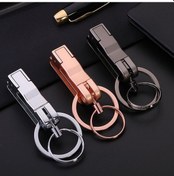 Resim Tongxida Jobon Zb-8782 Erkek Metal Anahtarlık, Çift Halkalı, Siyah Nikel 