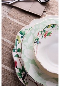 Resim Porselen Bridy Bone 24 Parça 6 Kişilik Yemek Takımı Desenlı Desenli 