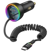 Resim Rocoren 70w Usb-c Araç Şarj Cihazı - İphone Uyumlu 16/15 Ve Xiaomi İçin Hızlı Şarj Ch Blackdistribütör Garantili 