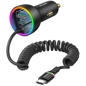 Resim Rocoren 70w Usb-c Araç Şarj Cihazı - İphone Uyumlu 16/15 Ve Xiaomi İçin Hızlı Şarj Ch Blackdistribütör Garantili 