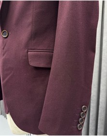 Resim Avni Ceylan Erkek Bordo Çift Kapaklı Cep Detaylı Tek Düğme Blazer Ceket 