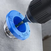 Resim Şeffaf Plastik Matkap Toz Kapağı - Ev Geliştirme için Kolay Bağlanabilir Elektrikli Matkap Ucu Aksesuarı, Mavi Kenarlı ve El Yazısı Tasarımlı Pratik Atık Toplayıcı, Enkaz Toplama | Şeffaf Silindirik Tasarım | Elektriksiz Aksesuar, Matkap Aksesuarları 