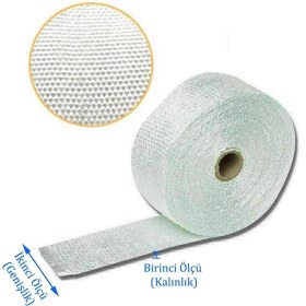 Resim NZB Cam Elyaf Egzoz Sargısı Yanmaz Bant Bandı 2 Mm X 3 Cm-20 Metre 