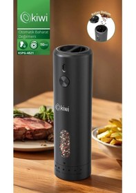 Resim Kiwi Kspg-4851 Şarjlı Tuz Karabiber Değirmeni Otomatik Baharat Öğütücü Siyah 