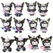 Resim 12 Rastgele Renk Sanrio Kuromi Tasarımı, Kolye, Küpe, Anahtarlık, Çanta Aksesuarı, Telefon Askısı ve Diğer Dekoratif Ürünler İçin Uygun. Yeni Yıl, Sevgililer Günü ve Noel Gibi Özel Günlerde Mükemmel Hediye Seçeneği! 