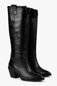 Resim Shoeberry Kadın Rebel Siyah Cilt Kovboy Çizme 