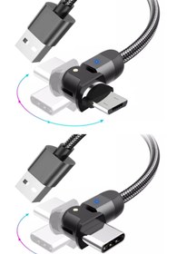 Resim JUDAS J4 180 Derece Micro Usb 5a/100w J4 Type-c 5a/100w Şarj Ve Data Kablosu -2mt 