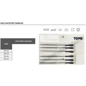 Resim Tome Saplı Saatçi Eğe Takımı 6 Parça Set 180mm 