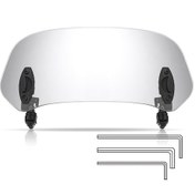 Resim Monyee Motosiklet Camı Genişletici, Açısını Ayarlayabilir, 3-5mm Kalınlığa Uygun, Rüzgar Ve Yağmur Engeli, Şeffaf Pc Lens, Sıkma Tabanlı Kurulum 