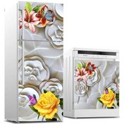 Resim Ve Bulaşık Makinası Beyaz Eşya Sticker Kaplama Kabartma Gül 