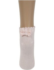 Resim Kıpırık Baby 3 Adet Kız Çocuk Desenli Fiyonk Detaylı Patik Çorap-1021 Pembe 