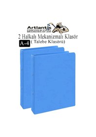 Resim Açık Mavi 2 Halkalı Klasör 2 Adet A4 Pvc Öğrenci Ve Ofis Tipi Evrak Sunum Talebe Büro Klasörü İç Cepli Otomatik Mekaniz Açık Mavi 