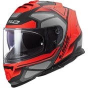 Resim LS2 Storm Faster Kapalı Kask Mat Kırmızı-tıtanıum 