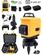 Resim MoonTech Pro 360° 16 Köşe Otomatik Hizalamalı Lazer Metre Hizalama Yeşil Çizgili Lazer Hizalama Su Terazisi. 