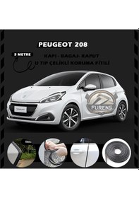 Resim Peugeot 208 Oto Araç Kapı Koruma Fitili 5 Metre Parlak Siyah Renk 