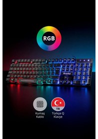 Resim 2345 Usb Kablolu 7 Renk Led Işıklı Gaming Q Klavye 