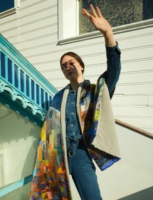 Resim Ipek Akarca %100 Silk Homes Pancho - Tek beden 