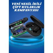 Resim Techno Stock Ikili Bluetooth Kulaklık Dijital Göstergeli Uzun Pil Ömrü Yüksek Ses Kaliteli 