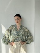 Resim Retrobird Tasarım Mini Kimono Kadın Açık Yeşil-13946 Açık Yeşil 