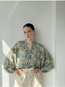 Resim Retrobird Tasarım Mini Kimono Kadın Açık Yeşil-13946 Açık Yeşil 