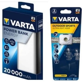 Resim Varta 20000 Mah Powerbank + Varta Şarjlı Kafa Lambası 