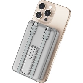 Resim Wiwu Wi-P056 Taşınabilir Wireless Şarj ve PD Hızlı Şarj Özellikli Powerbank 15W 10000mAh Gri 