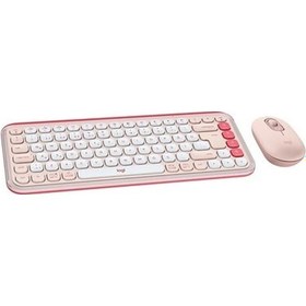 Resim Pop Icon Combo Kablosuz Klavye Ve Mouse Seti, Bluetooth, Konforlu Tasarım, Programlanabilir Tuşlar, Sessiz Tıklamalar, 3 Cihaza Kadar Easy-switch, Türkçe Q Klavye, Pembe 