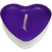 Resim Kalp Tealight Mum Kalp Modeli (50 Adet) Mor 