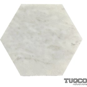Resim Tuqco Doğaltaş 8’’ Hexagon Carrara Honlu Mermer Mozaik 