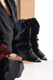 Resim DESPİNA ZELA Bordo Mat Western Tarzı Metal Burunlu Topuklu Kadın Bot 