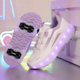 Resim 9188 Binlebei Kızlar için Patenler, Çocuk LED Yanıp Sönen Işık Şarj Edilebilir İnline Buz Kayma Ayakkabıları, Çıkartılabilir Tekerlekli Erkek ve Uygun Yaş Çocukları İçin, Paten Ayakkabıları, Rulo Ayakkabılar, Patenli Kaykay Ayakkabıları, Paten Ayakkabıları, İç Mekan Patenleri,Paten Kayma,Spor Ayakkabı,Eğlenceli Kaykay Tasarımı,Nefes Alabilen Kumaş,Ayarlanabilir Kapatma,Çocuk Ayakkabısı,Genç Patenciler 