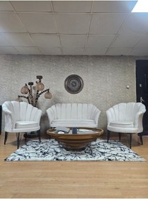 Resim ZAFİR İstiridye Takım Siyah Boyalı Telli Ayak Çay Seti Koltuk Takımı 