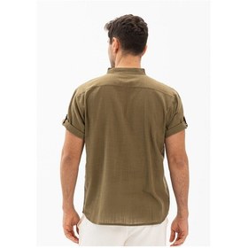 Resim Kısa Kol Şile Bezi Bodrum Erkek T-shirt Haki 3049-haki Haki 